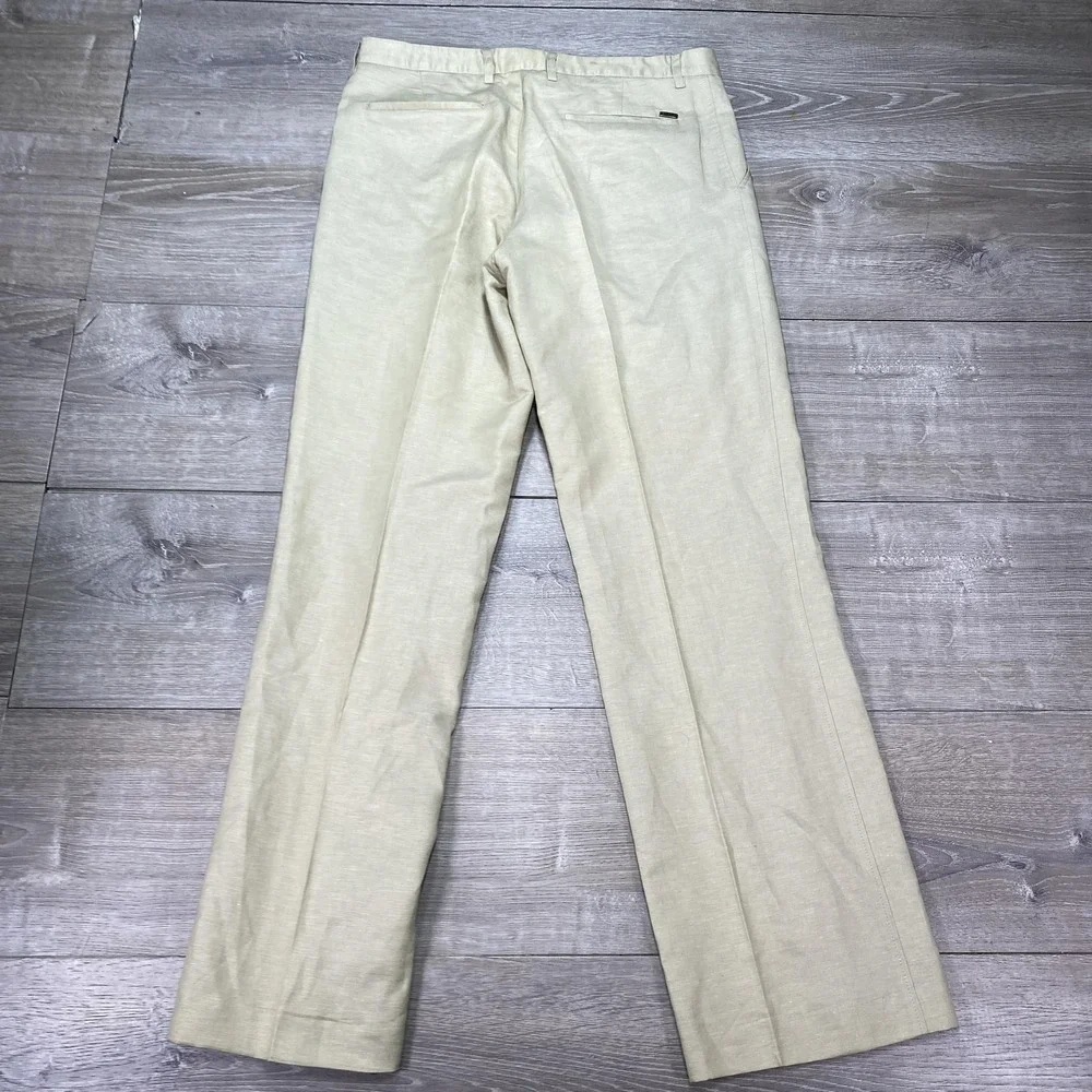 Ted Baker London‎ Pants Mens 34 Beige Khaki Flat Front Dress Chino Trousers
